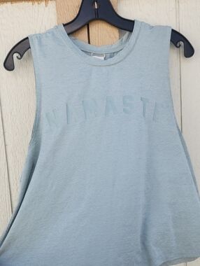 Spirutual Gangster Namaste Yoga Cropped Muscle Tank Small Mint Green Hot Beach